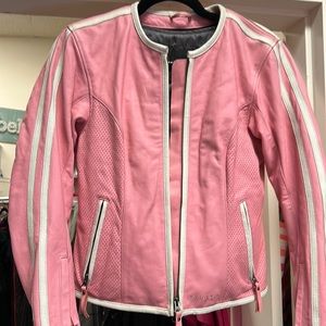 amazing pink leather motorcycle jacket!!!